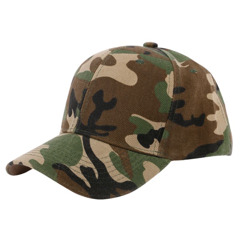 Camouflage halv mesh army hat baseball cap desert jungle snap camo cap mænd kvinder hatte  p1