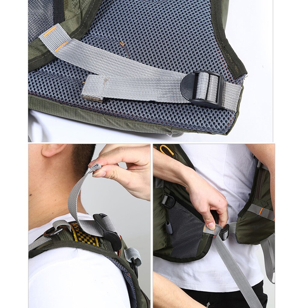 Outdoor Multi-pocket Fly Fishing Vest Backpack Chest Mesh Bag Adjustable Waistcoat Sailing Boating Men Waistcoat Travel Gilet