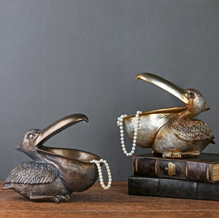 Nordic Toekan Ornament Decoratie Sieraden Sleutel Opslag Hars Grote Vogel Ambachten Decoratie Woonkamer Entree Kantoor Tafel standbeeld
