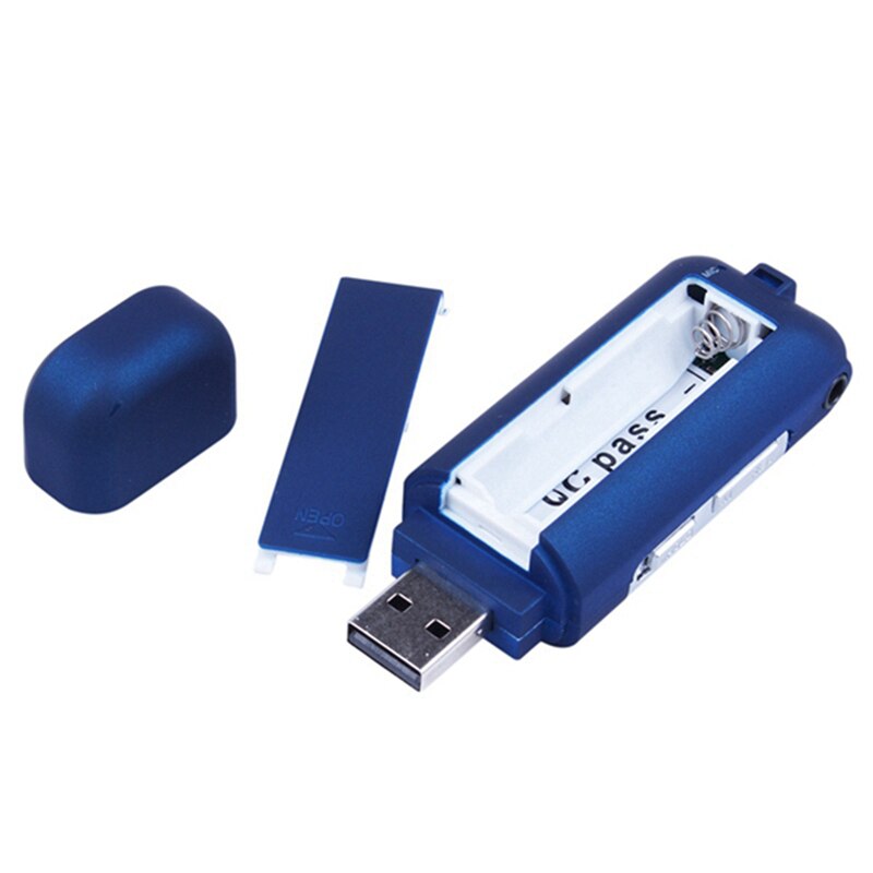 Reproductor de música Mp3, 4GB, disco U, compatible con batería AAA reemplazable, grabación, color rojo y azul, 2 uds.