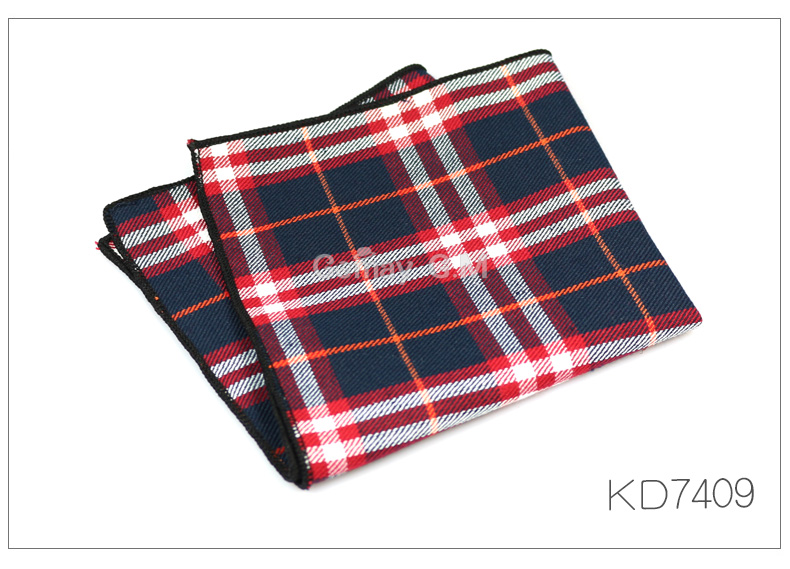 Cotton Mens Pocket Square Adult Plaid Hankerchief Scarves Vintage Hankies Men's Hanky Square Handkerchiefs: KD7409