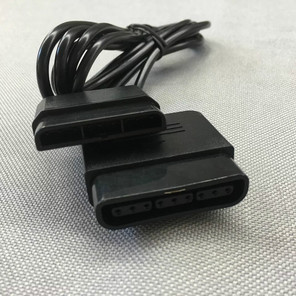 Bukim 5 stuks zwarte controller verlengkabel voor sony  ps1/ps2 slim line playstation 1 playstation 2 console