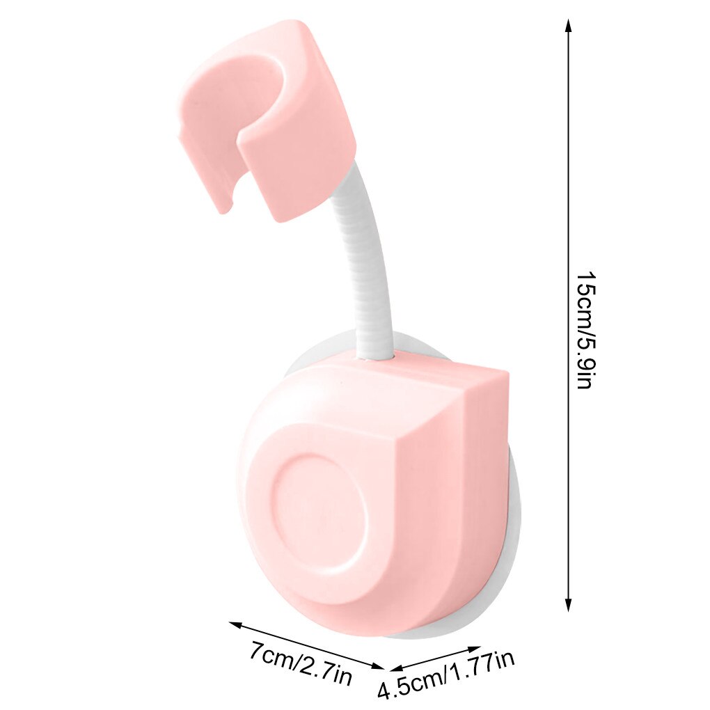 Universal Self-Adhesive Showerhead Bracket Wall-mounted Shower Head Holder 360° Rotatable Bathroom Accessories Stand Holder: A-Pink