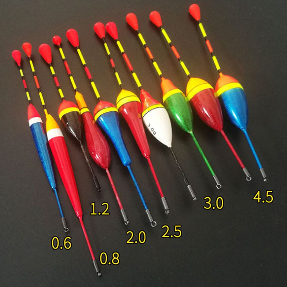 WALK FISH 10PCS/Lot Fishing Floats Set Buoy Bobber Fishing Light Stick Floats Fluctuate Mix Size Color float buoy