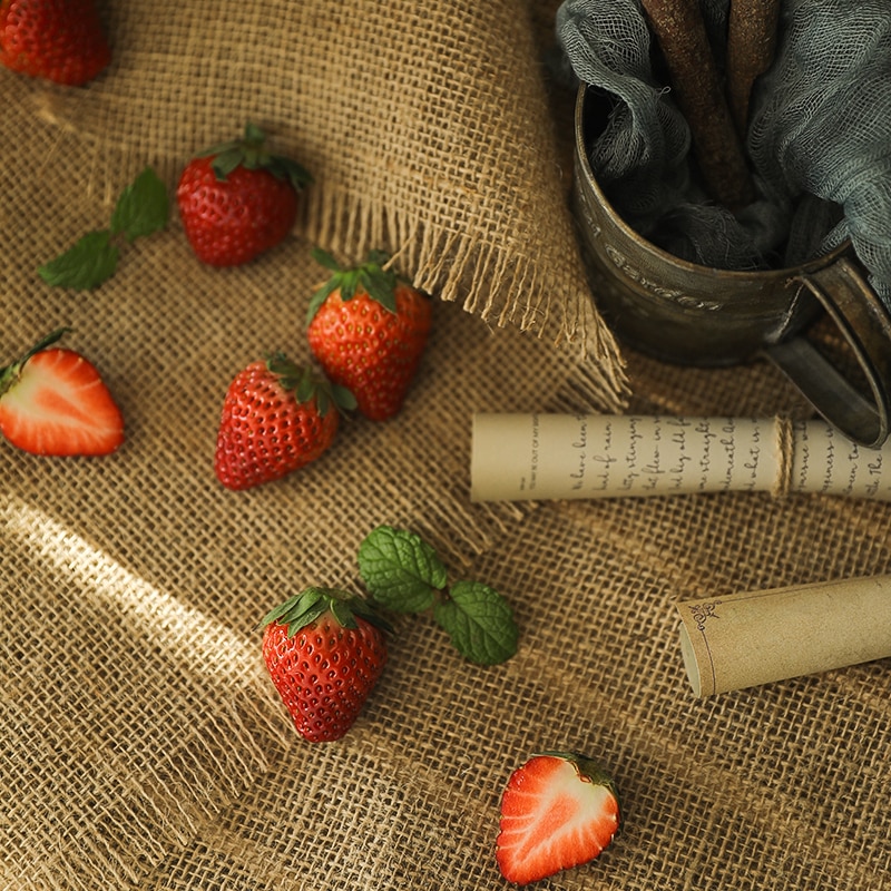 Toile de jute en coton et lin, arrière-plan de photographie à effet rétro, accessoires pour produits alimentaires et cosmétiques