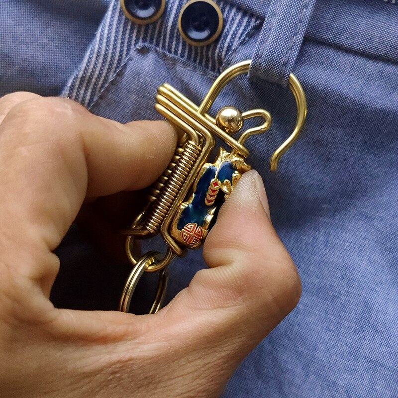 Aufrichtig Kreative Karabiner Brassiness Schlüsselanhänger Hand-gemacht Durcheinander Schlüssel Halfter Edelstahl Auto Schlüssel Schnalle unisex