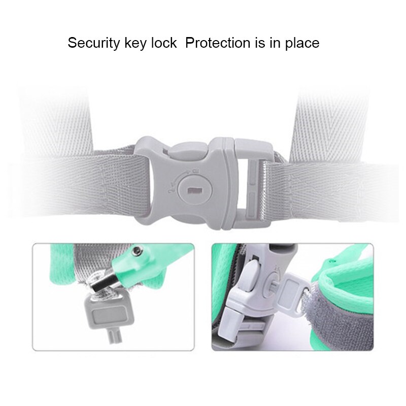 2 in 1 Toddler Leash Anti Lost Wrist Link Kid Harness Wrist Leashes with Safty Lock YH-17