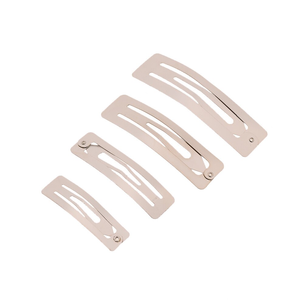 1pc Silver Snap Hair Clips Square Metal Hair Barrettes for Kids Girls and Women For Womens Hair Grips Hair Accessories