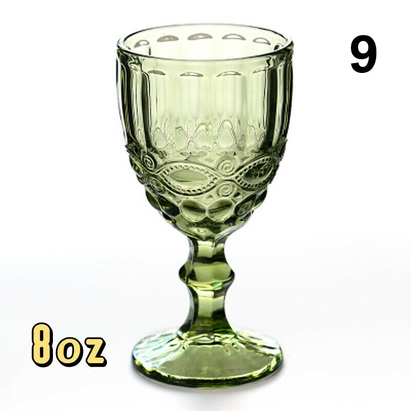 1 pz 240/300ml bicchiere da vino rosso in rilievo retrò calice bicchiere da succo bere Champagne whisky Cup decorazioni per feste di nozze: 9 small