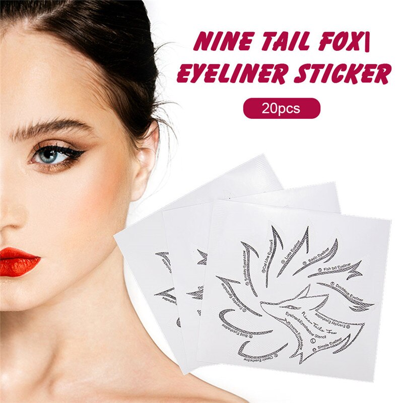 Plantillas para delineador de ojos, modelos de plantillas para dar forma a la sombra de ojos, herramientas de maquillaje, 20 unidades