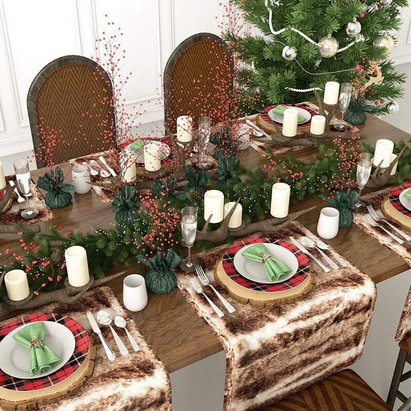 Portatovaglioli natalizi-impostato di 8 anelli portatovaglioli per la decorazione della tavola della casa del ringraziamento di natale-colorato