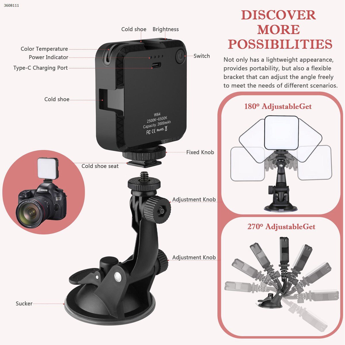 Video Conferentie Laptop Webcam Verlichting Kit Desk Led Licht Invullen Met Zuignap Voor Fotografie Zoom Vergadering Remote Werken