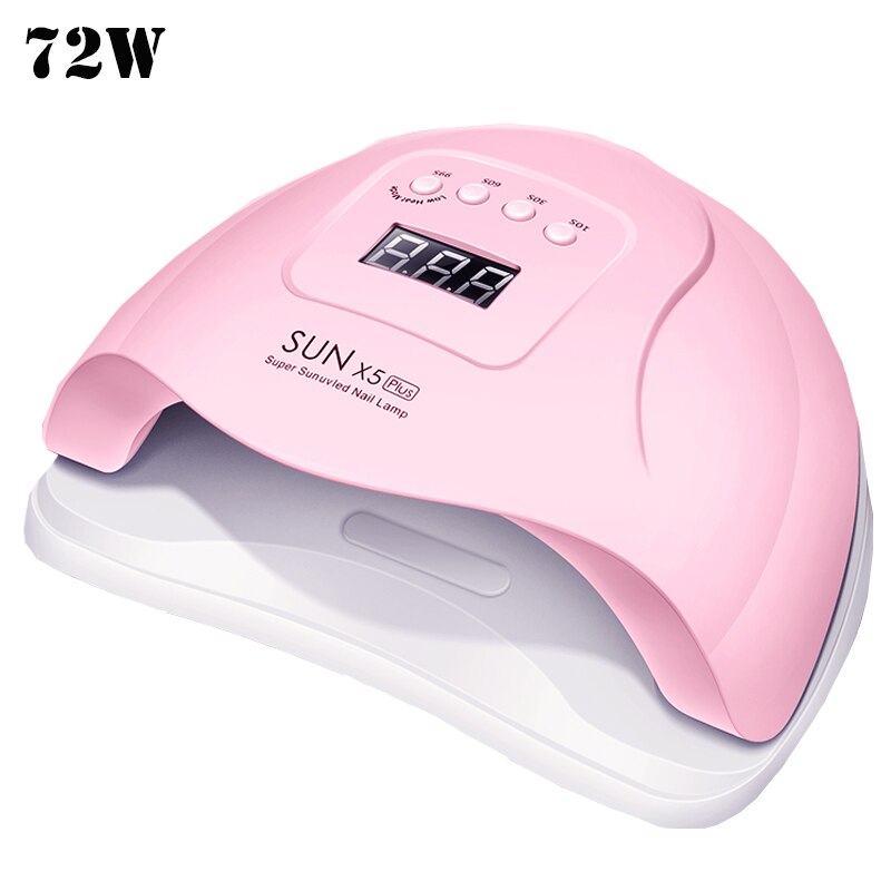 Sun X5max X5plus Nail UV Lamp Gel Polish Dryer UV Curing Light Manicure Pedicure Lamps Nail LED Lamp: Pink 72W X5Plus / EU