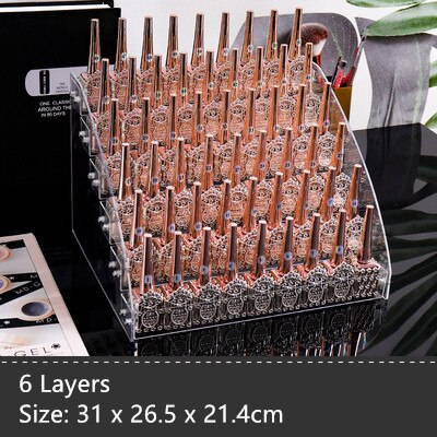 Multi-Lagen Nagellak Display Rack Acryl Nagellak Houder Cosmetische Lippenstift Organizer Manicure Hulpmiddel Opbergdoos: 6 Layers