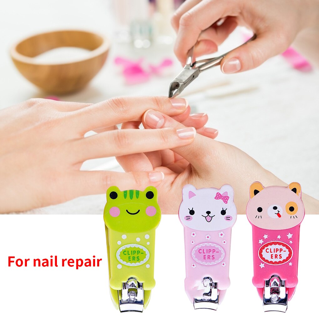 Nail Clipper Plastic Metal Nail Art Trimmer Cartoon Portable Manicure Clipper Pattern Random