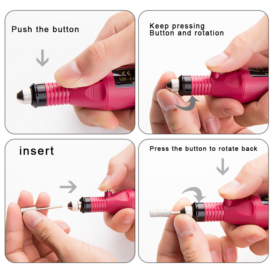 Cccist flere elektriske bore negle bits manicure og pedicure bore negle udstyr cutters til manicure maskine