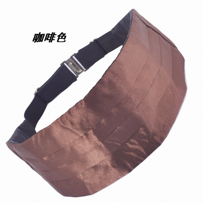 Mens Buikband Verstelbare Satijnen Gezicht Smoking Taille Band Cinch Taille Riem Voor Mannen Wedding Prom Etentje Buikband: Coffee