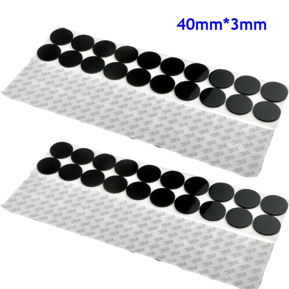 15pcs 40mm*3mm black self adhesive soft anti slip bumpers silicone rubber feet pads great silica gel shock absorber