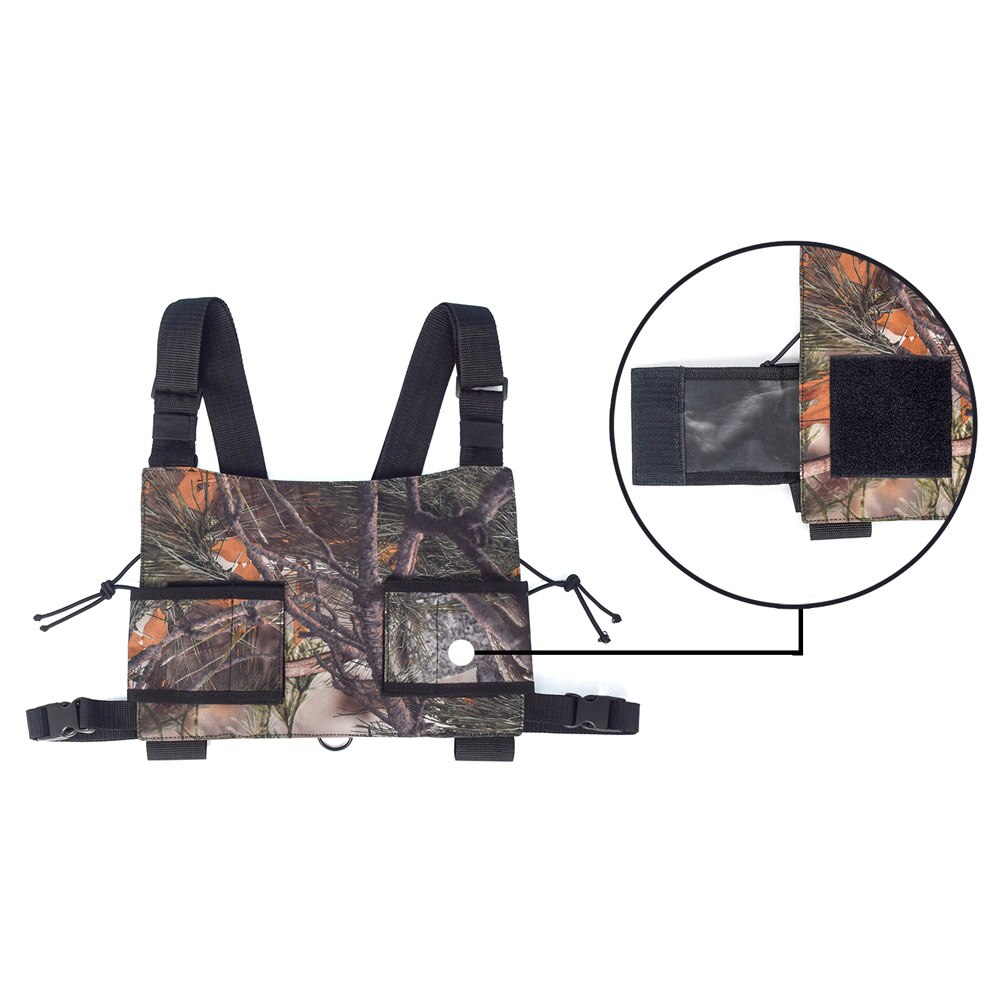 Radio Harness Chest Rig Bag Pouch Holster Vest for Two Way Radio Walkie Talkie DO2