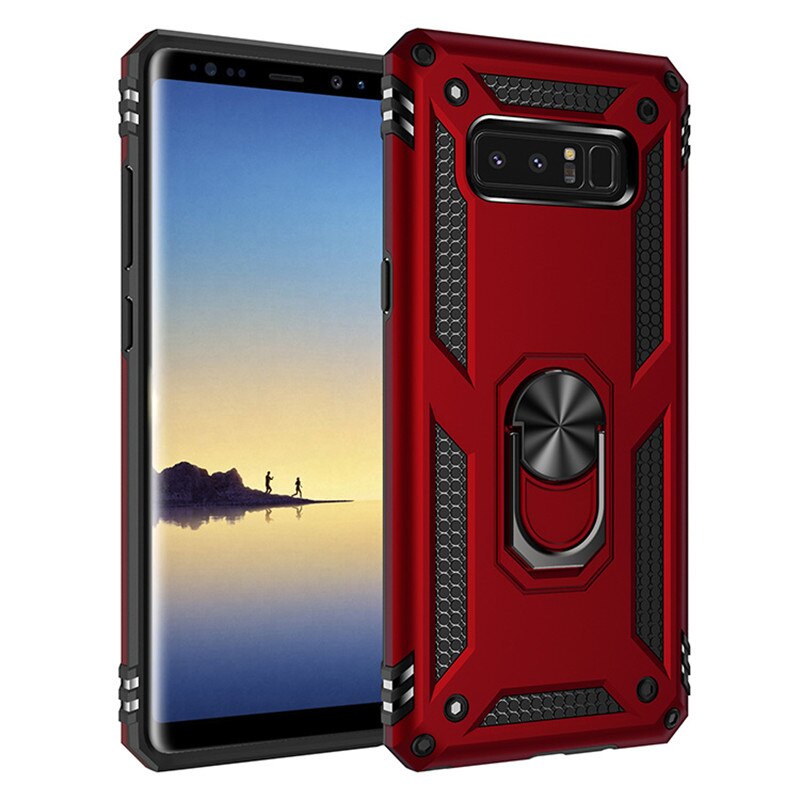 Für Samsung Galaxy Note 8 Fall Magnet Auto Ring Ständer Halter Abdeckung für Samsung Galaxy Note 8 Note8 SM-N950F Coque capa fundas: For Galaxy M40S / Red