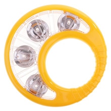 Compact Plastic Music Hand Held Tambourine Percussion Instruments Tamborine Drum Metal Jingles