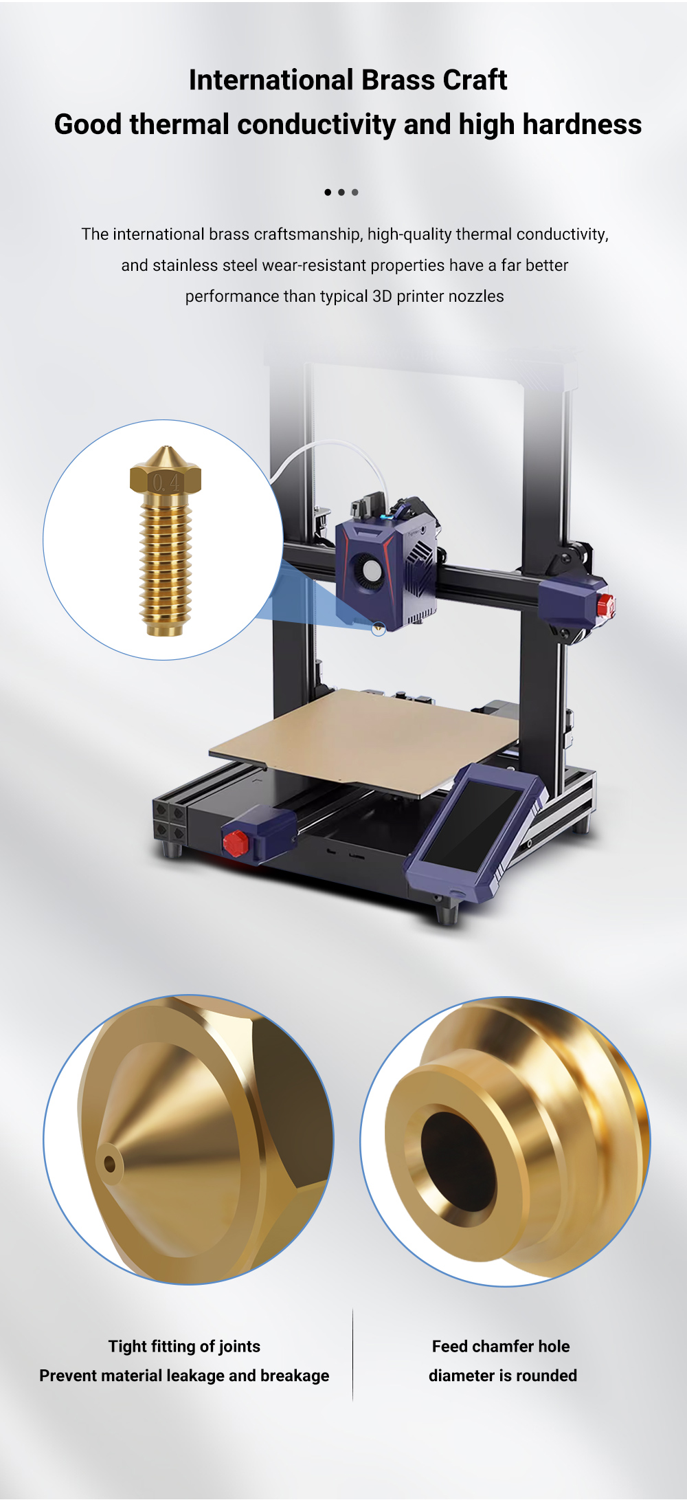 Boquilla para volcán Anycubic Kobra 2, boquillas de latón de 0,4 0,6mm, alto flujo, alta precisión, filamento de 1,75mm, accesorios para impresora 3D E3D