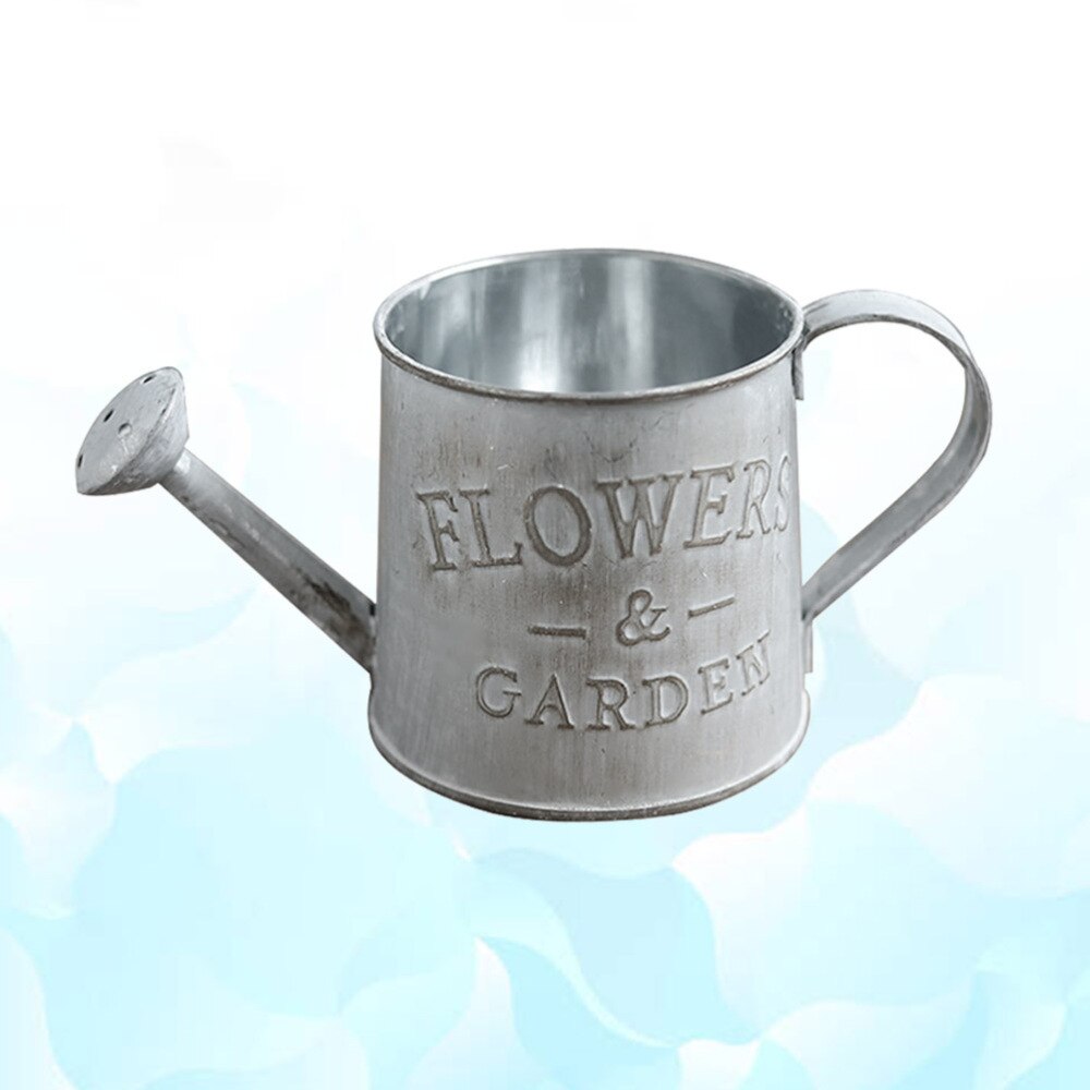 Flower Vase Can Rustic Style Iron Metal Jug Pitcher Tin Bucket Watering Can Shape Portable Pot for Home Wedding Party D