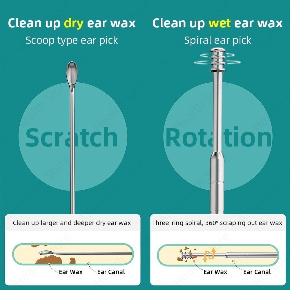 6Pcs Ear Pick Cleaner Wax Cleaning Kit Earwax Remover For Removal Tool Clean Your Ears the Earpick Personal Health Care Beauty