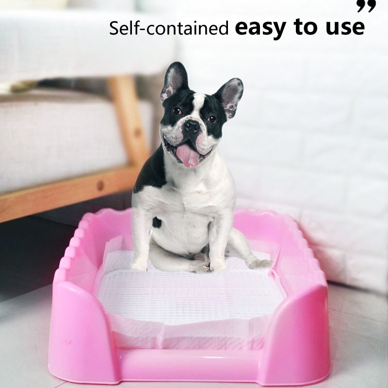 Pet Toilet Dog Tray pee dog Puppy Potty Portable Loo Training Pad Holder With Fence Pee Post Potty For Dogs toilet tray drain