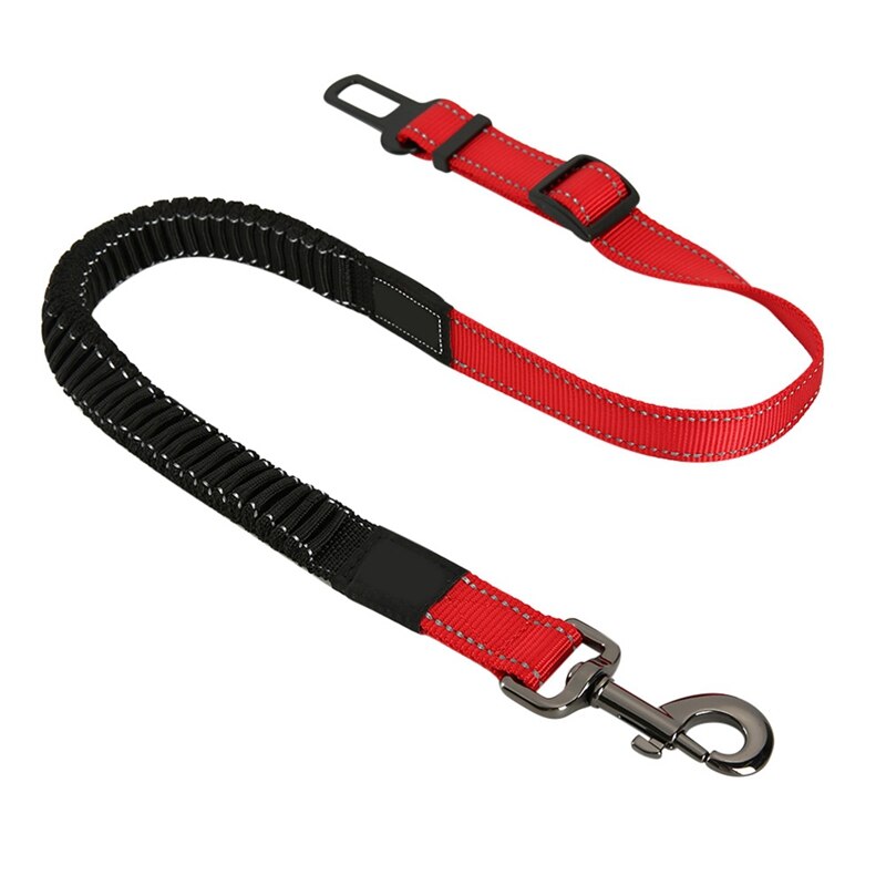 Verstelbare Nylon Huisdier Elastische Gordel Hond Autogordel Veilig Leads Buffer Stretch Leash Voor Midden Grote Huisdieren Hond leash: Rood