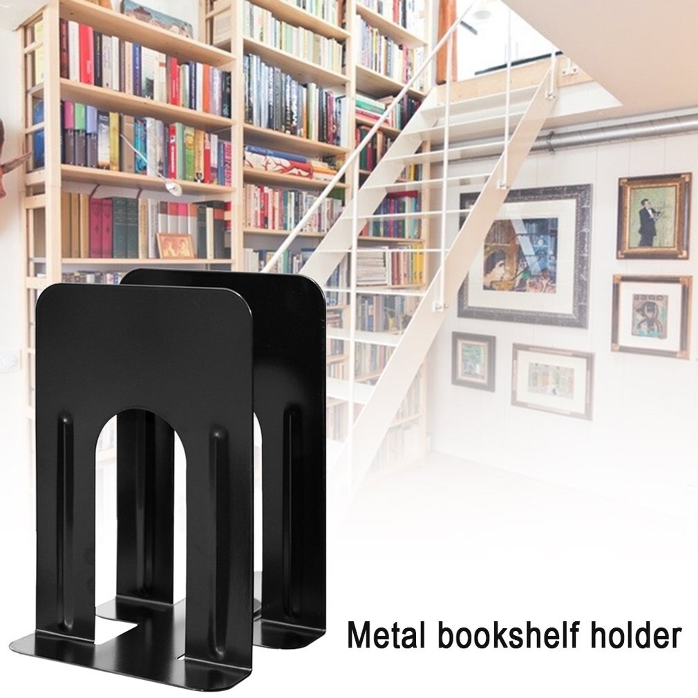 Sujetalibros de estilo sencillo metálico, soporte de hierro para soporte de escritorio, soporte Extra grande para libros, soporte de 24Cm