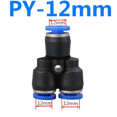 Rörkopplingar plast pneumatisk koppling koppling snabb tryck för luft vatten anslutning py pw anslut 4 6mm 8mm 10mm 12mm y form: Py -12