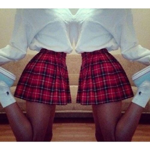 Girl Ladies Women Plaid Skirts Preppy Style Sweet Mini Skirt High Waist Ruffle Pleated Skitrs Women Clothes