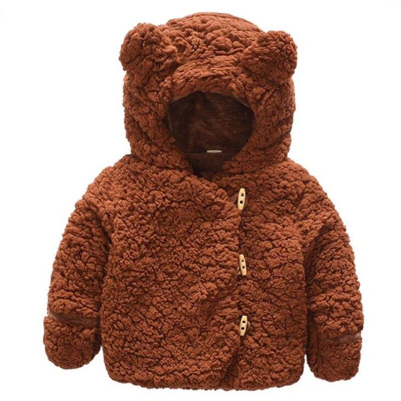 JMFFY Kids Baby Peuter Boy Girl Warm Hooded Winterjas Jas Bovenkleding Meisjes Dikker Fluwelen Kinderen Kleding 1- 3T Jassen: Brown / 3T