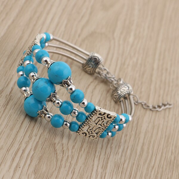 Tenande Maxi Boho perles Bracelets et Bracelets nouvelle ethnique coloré bracelet Bracelets pour femmes accessoires Bijuterias: Blue