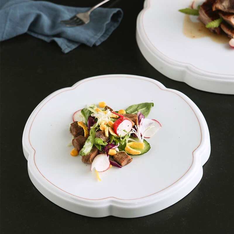 Keramische Speciale-Vormige Display Plaat Westerse Restaurant Platte Plaat Hotel Artistieke Conceptie Schotel Keuken Fruit Sushi Plaat