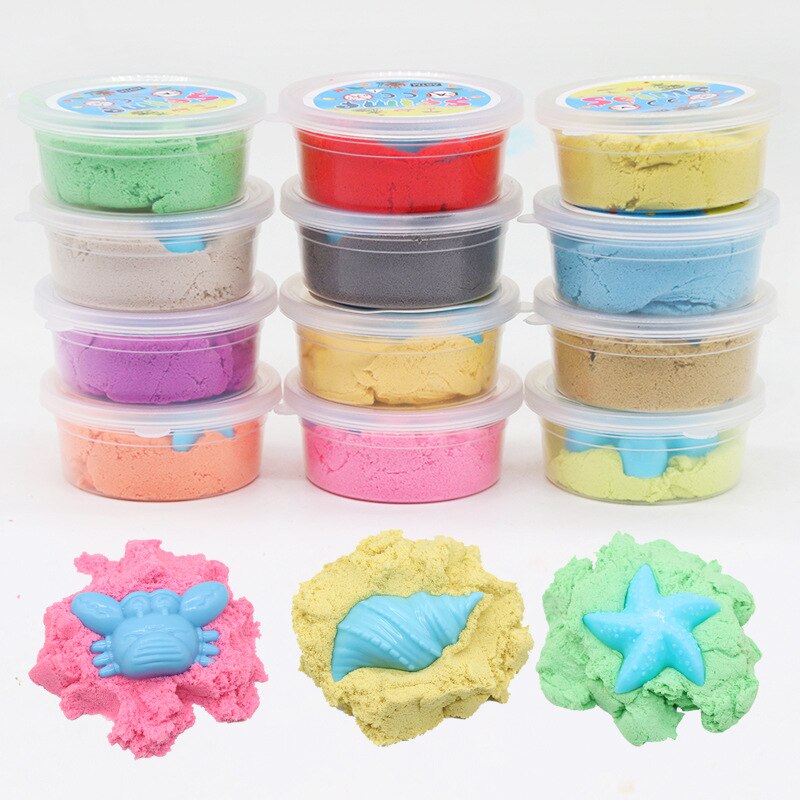 12 color children DIY Cotton Sand upgrade barrel packaging educational toy Sand space sand for Christmas