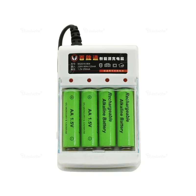 100% Brand Rechargeable Battery AA 1.5V 4800mah Chargeable for Clock Toys Flashlight Remote Control Camera Battery+charger