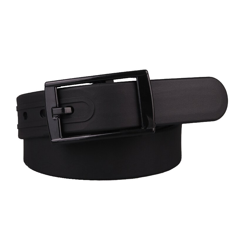 Candy Colors Jelly Rubber Plastic Buckle Belts Adjustable Unisex Women Men Silicone Belt Student Jeans Pants Straps Wristband: Black