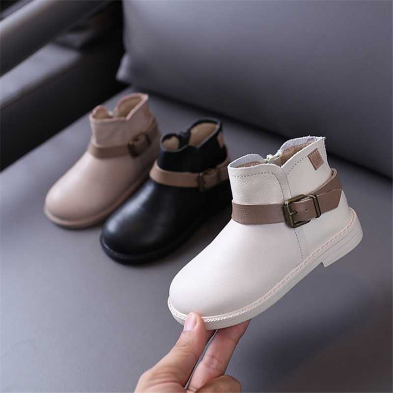 Cuir véritable enfants bottes automne nouvelles chaussures pour enfants semelle souple princesse bébé filles bottes