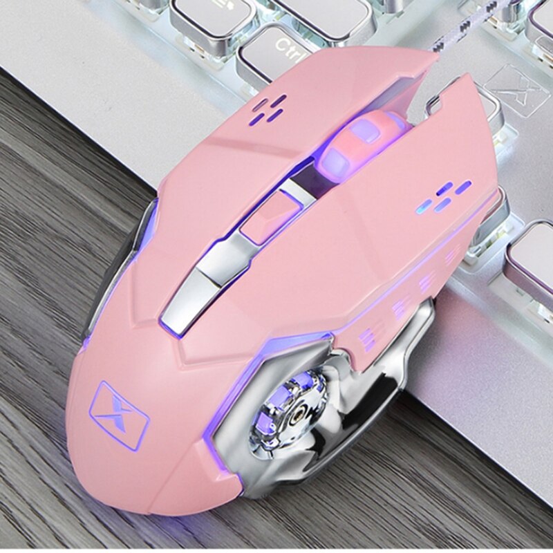 Mechanical Gaming Keyboard and Mouse Combo, 104-Key Wired USB Metal Panel Round Keycaps Laptop Keyboard Suitable