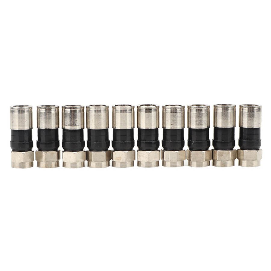 10pcs RG6 Coaxial Compression F Connector Adapter for Cable TV Antenna: F-005