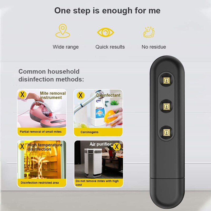 mini sterilizzatore UVC portatile portatile USB lampada germicida ultravioletta UVC e ozono doppia sterilizzazione rimuovere acaro uccidere i batteri