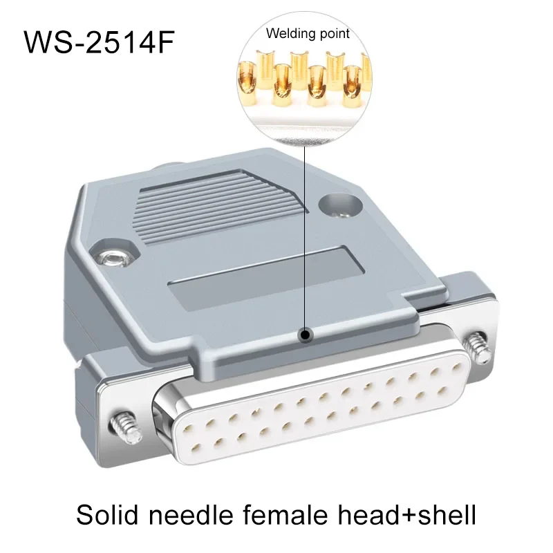 DB25 Złącze lutownicze Wtyczka dwurzędowa DB 25 Pin Pozłacana wtyczka męska żeńska Spawanie klasy przemysłowej Adapter złącza 25-pinowego: Niebieski