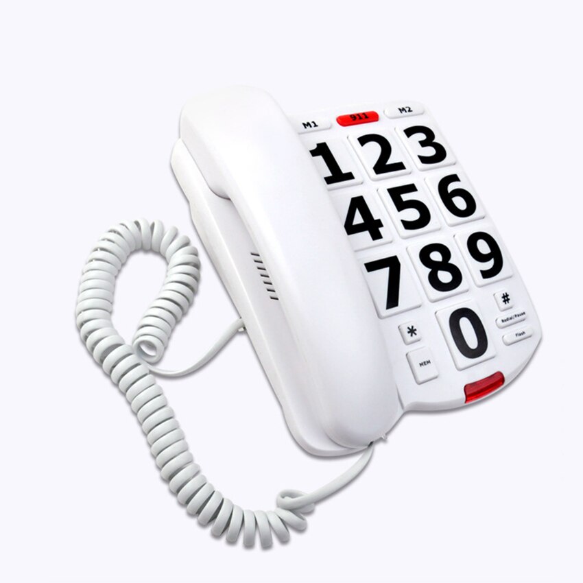 Amplified Vaste Telefoon Snoer Desk Telefoon Met Grote Knoppen, Luide Bel, Speed Dial Geheugen, voor Slechthorenden Senioren
