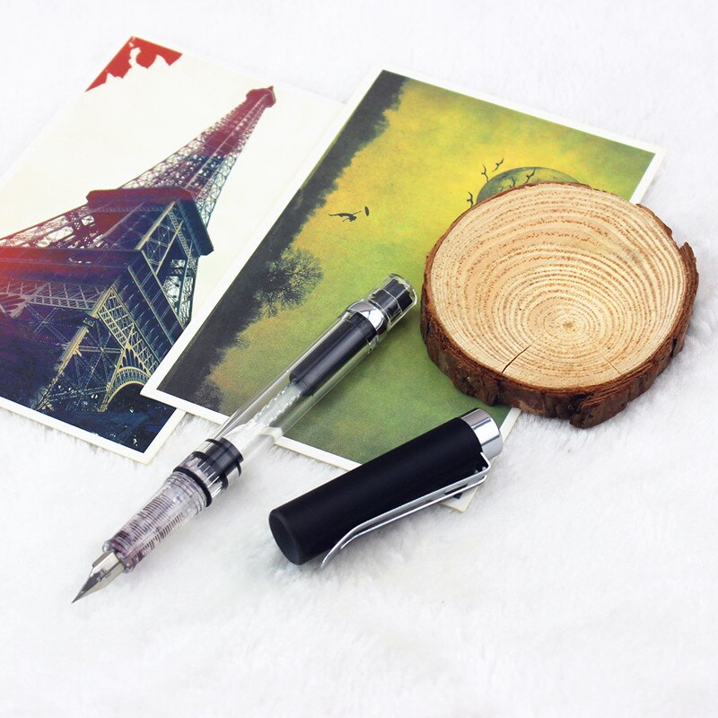 WING SUNG 3008 0.5mm Transparent Fountain Pen 9 Color Pick Fountain Pens Writing Portable Caneta Office School Supplies: Z / 0.38mm
