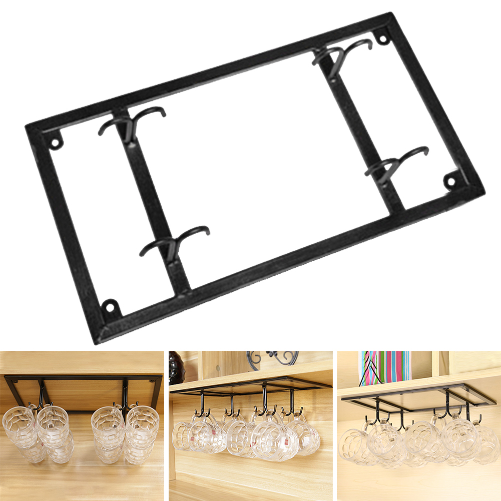 Rangement maison verre cuisine support de tasse barre fer tasse à café armoire placard organisateur séchage support suspendu 8 crochets