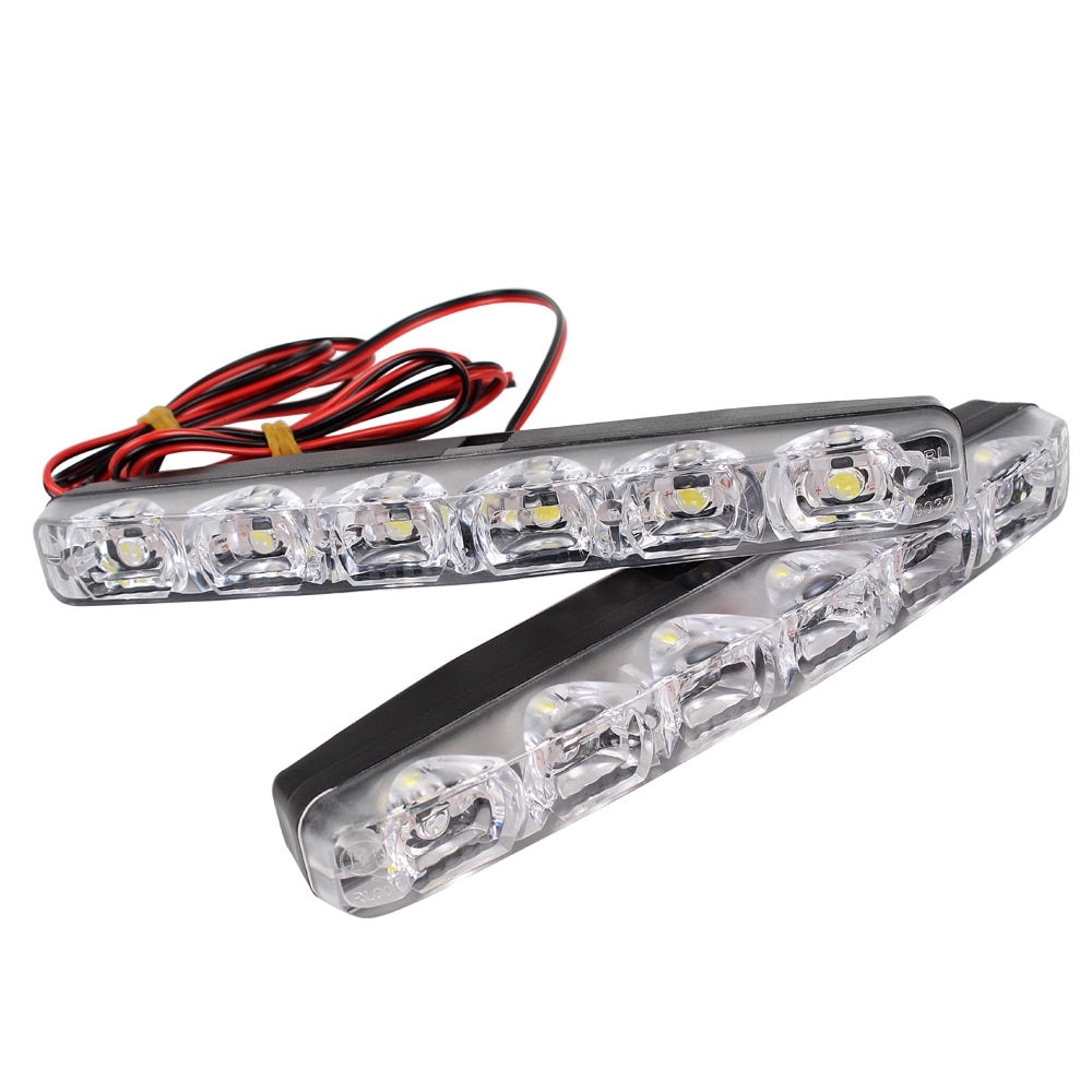 LEEPEE 2 stuks LED Auto Dagrijverlichting DRL 6 LEDs DC 12V 6000K Auto lichtbron Auto styling Waterdicht