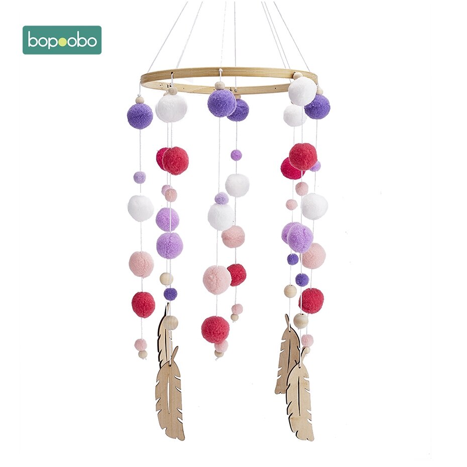 Bopoobo Baby Mobiele Opknoping Rammelaars Speelgoed Wind-Up Music Box Hanger Diy Opknoping Babybedje Mobiele Bed Bel Speelgoed houder Arm Beugel: Purple