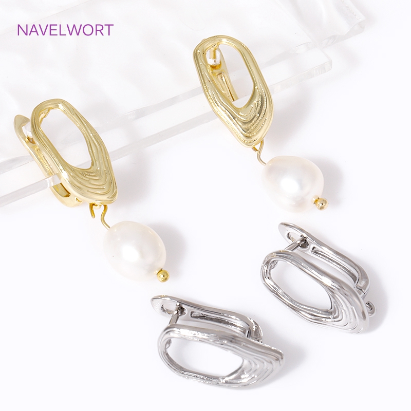 2/4 Uds. Accesorios para pendientes Shvenzy chapados en oro de 18K, alambres de latón, sujetadores para pendientes, para pendientes DIY, accesorios para hacer joyas